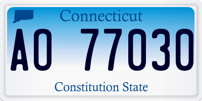 CT license plate AO77030