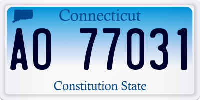 CT license plate AO77031