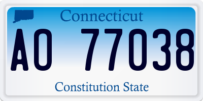 CT license plate AO77038