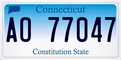 CT license plate AO77047