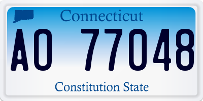 CT license plate AO77048