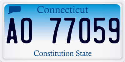 CT license plate AO77059