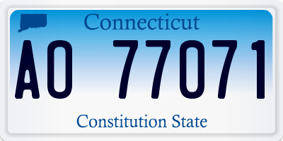 CT license plate AO77071