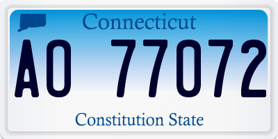 CT license plate AO77072