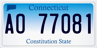 CT license plate AO77081