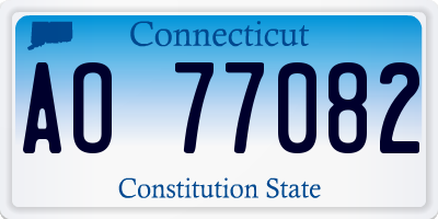 CT license plate AO77082