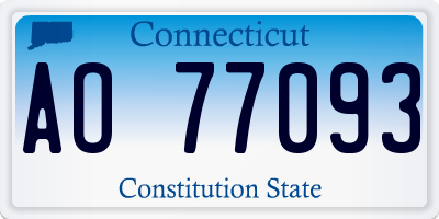 CT license plate AO77093