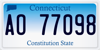 CT license plate AO77098