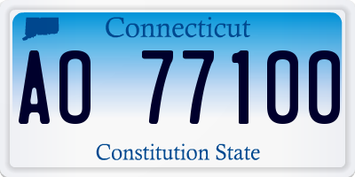 CT license plate AO77100