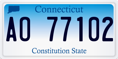 CT license plate AO77102