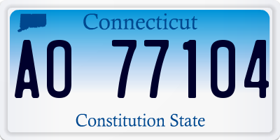 CT license plate AO77104