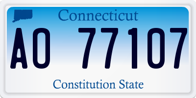 CT license plate AO77107