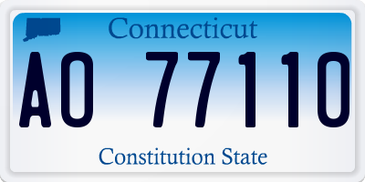 CT license plate AO77110