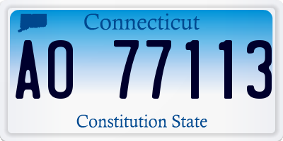 CT license plate AO77113