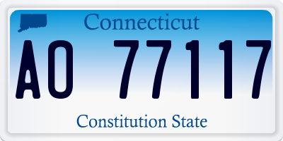 CT license plate AO77117