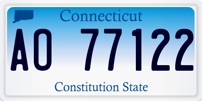 CT license plate AO77122