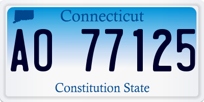 CT license plate AO77125