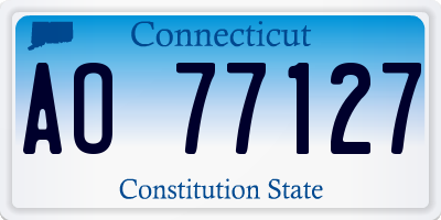 CT license plate AO77127