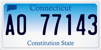 CT license plate AO77143