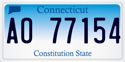 CT license plate AO77154