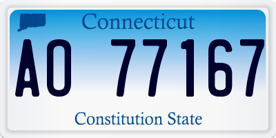 CT license plate AO77167