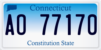 CT license plate AO77170