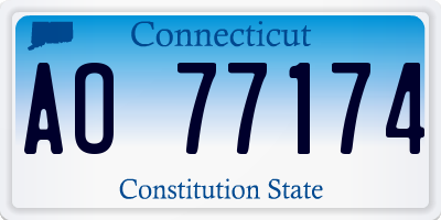 CT license plate AO77174