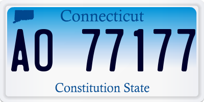 CT license plate AO77177