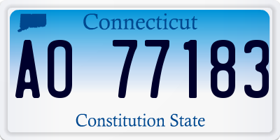 CT license plate AO77183