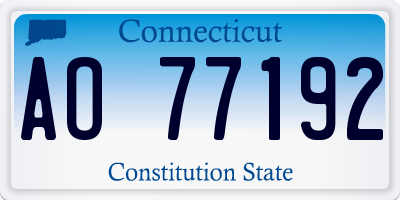 CT license plate AO77192