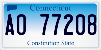 CT license plate AO77208
