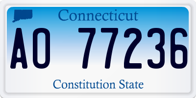 CT license plate AO77236