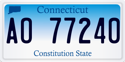 CT license plate AO77240