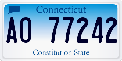 CT license plate AO77242