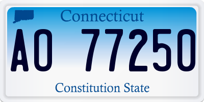 CT license plate AO77250