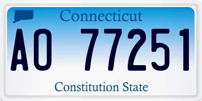 CT license plate AO77251