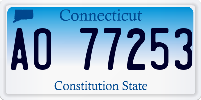 CT license plate AO77253