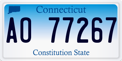 CT license plate AO77267
