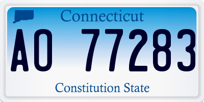CT license plate AO77283