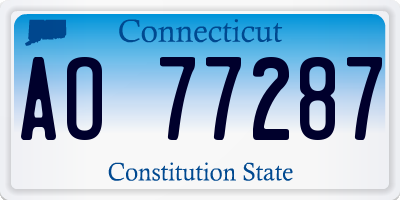 CT license plate AO77287