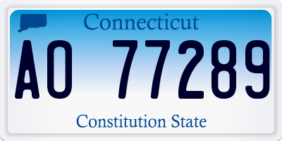CT license plate AO77289