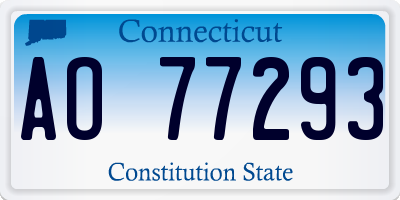 CT license plate AO77293
