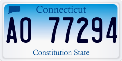 CT license plate AO77294