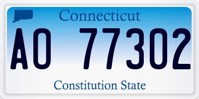 CT license plate AO77302