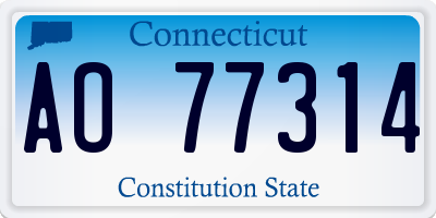 CT license plate AO77314