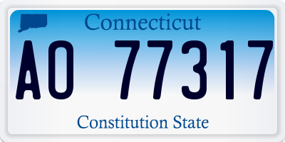 CT license plate AO77317