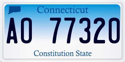CT license plate AO77320
