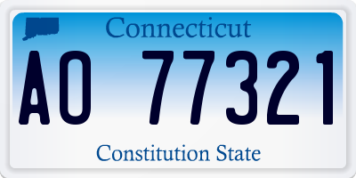 CT license plate AO77321