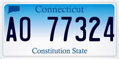 CT license plate AO77324