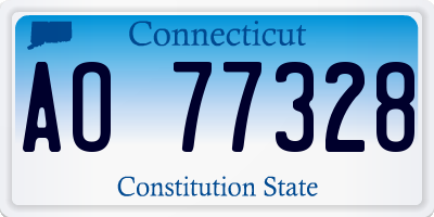 CT license plate AO77328
